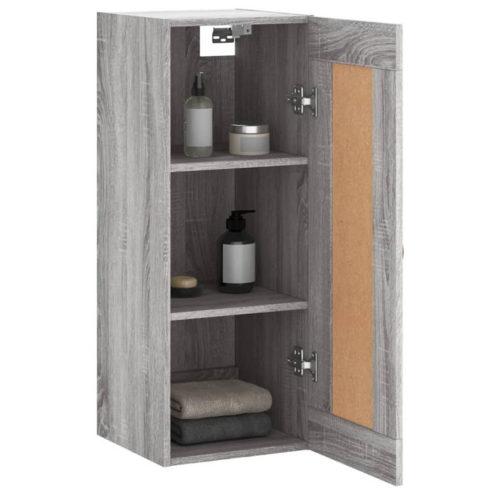 Armoire murale sonoma gris 34,5x34x90 cm bois d'ingénierie - Photo n°5