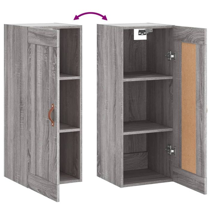 Armoire murale sonoma gris 34,5x34x90 cm bois d'ingénierie - Photo n°10