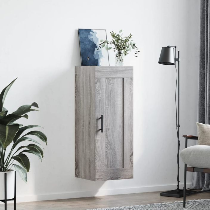 Armoire murale sonoma gris 34,5x34x90 cm bois d'ingénierie - Photo n°3