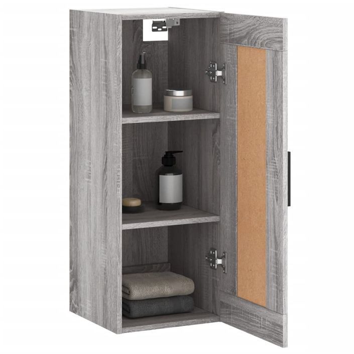 Armoire murale sonoma gris 34,5x34x90 cm bois d'ingénierie - Photo n°5