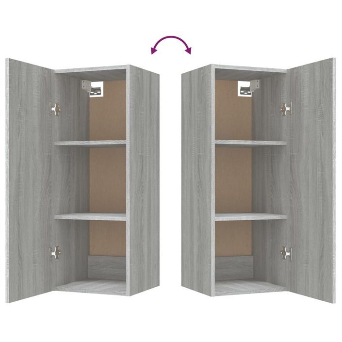 Armoire murale Sonoma gris 34,5x34x90 cm Bois d'ingénierie - Photo n°9