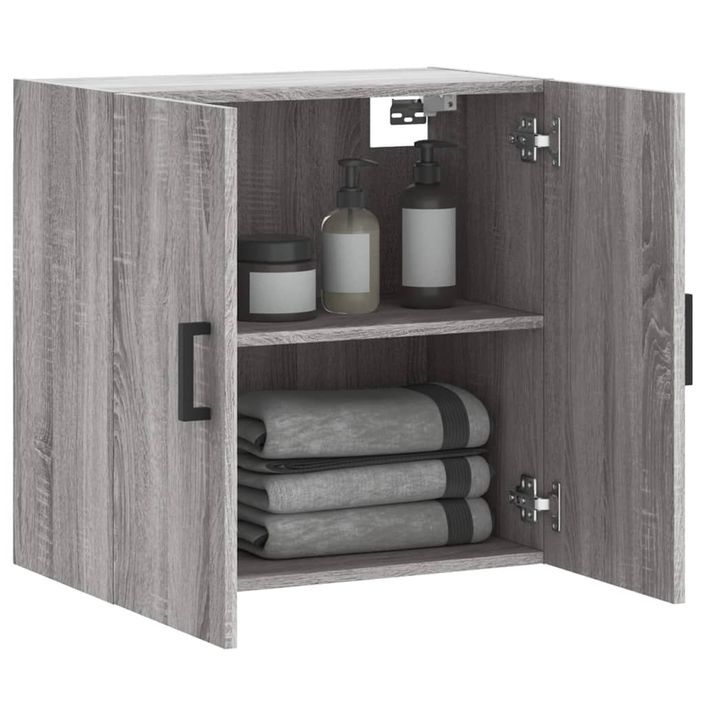 Armoire murale sonoma gris 60x31x60 cm bois d'ingénierie - Photo n°4