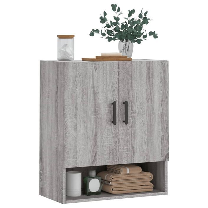 Armoire murale sonoma gris 60x31x70 cm bois d'ingénierie - Photo n°3