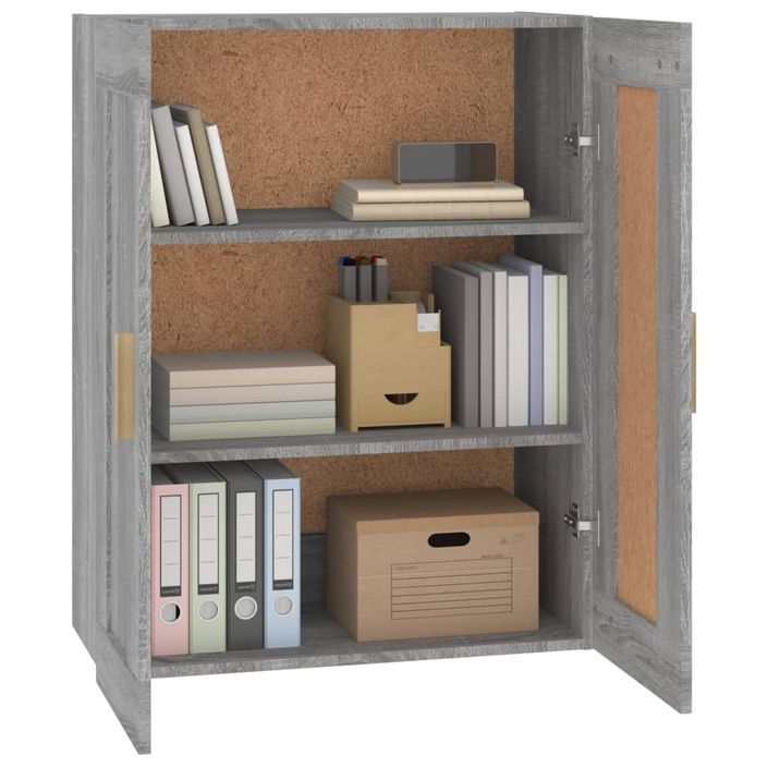 Armoire murale sonoma gris 69,5x32,5x90 cm bois d'ingénierie - Photo n°4