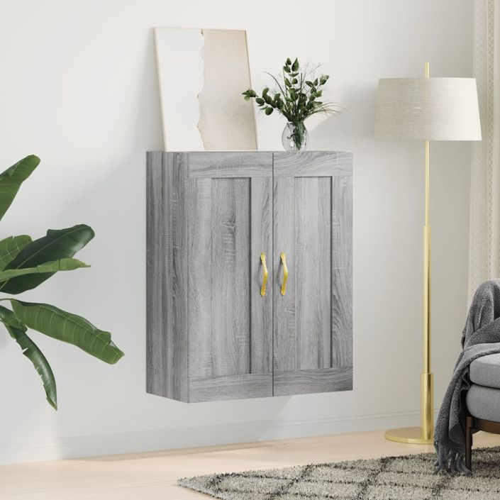 Armoire murale sonoma gris 69,5x34x90 cm bois d'ingénierie - Photo n°3