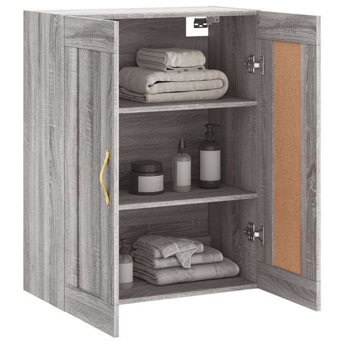 Armoire murale sonoma gris 69,5x34x90 cm bois d'ingénierie - Photo n°5