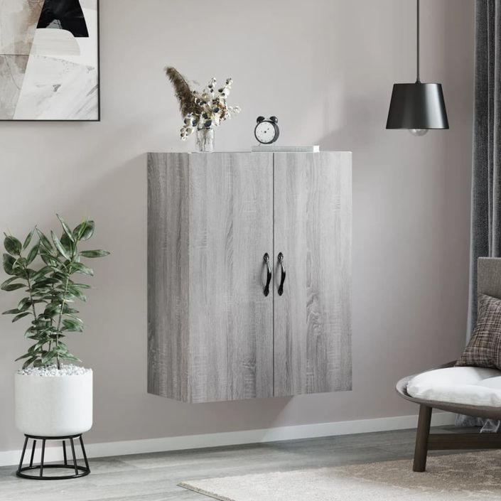 Armoire murale sonoma gris 69,5x34x90 cm bois d'ingénierie - Photo n°3