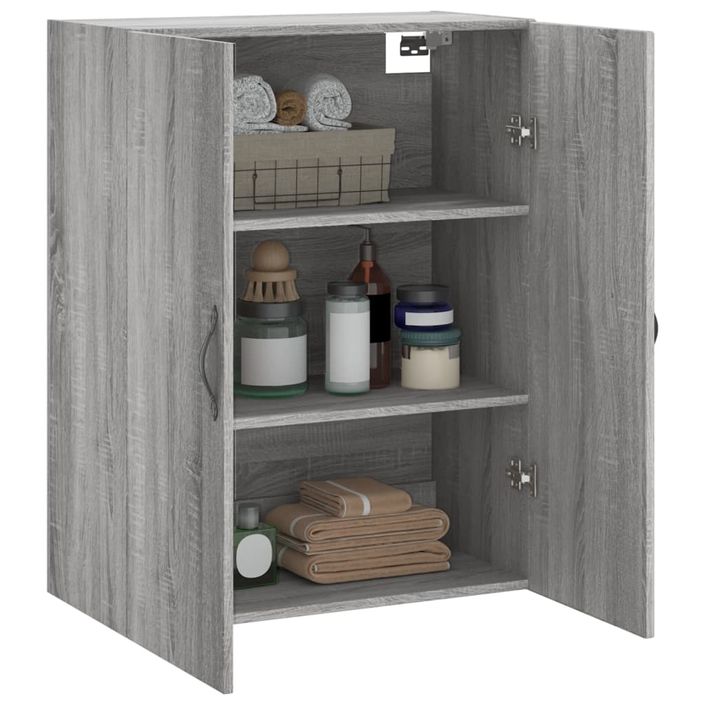 Armoire murale sonoma gris 69,5x34x90 cm bois d'ingénierie - Photo n°5