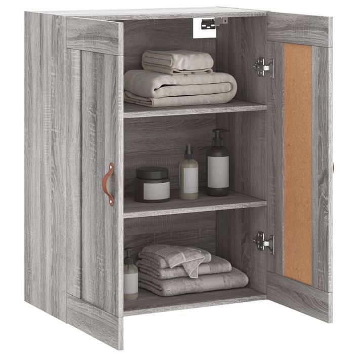 Armoire murale sonoma gris 69,5x34x90 cm bois d'ingénierie - Photo n°5