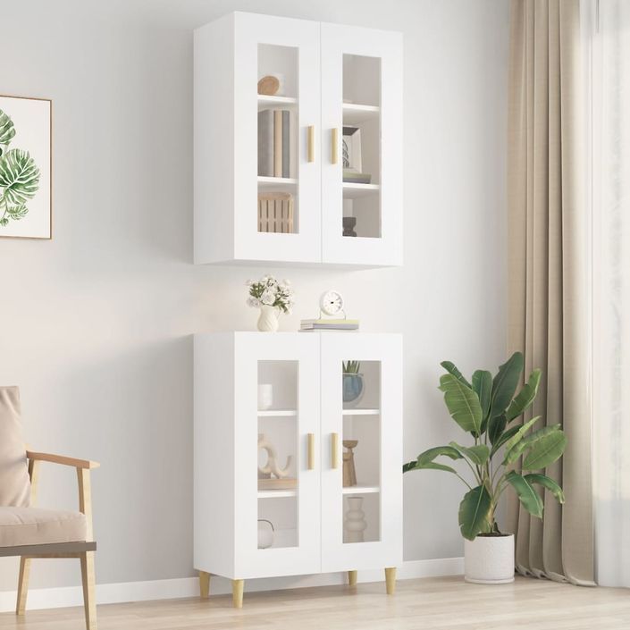 Armoire murale suspendue Blanc 69,5x34x90 cm - Photo n°1