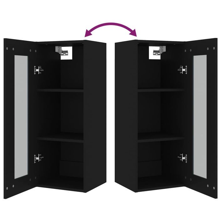 Armoire murale suspendue Noir 34,5x34x90 cm - Photo n°10