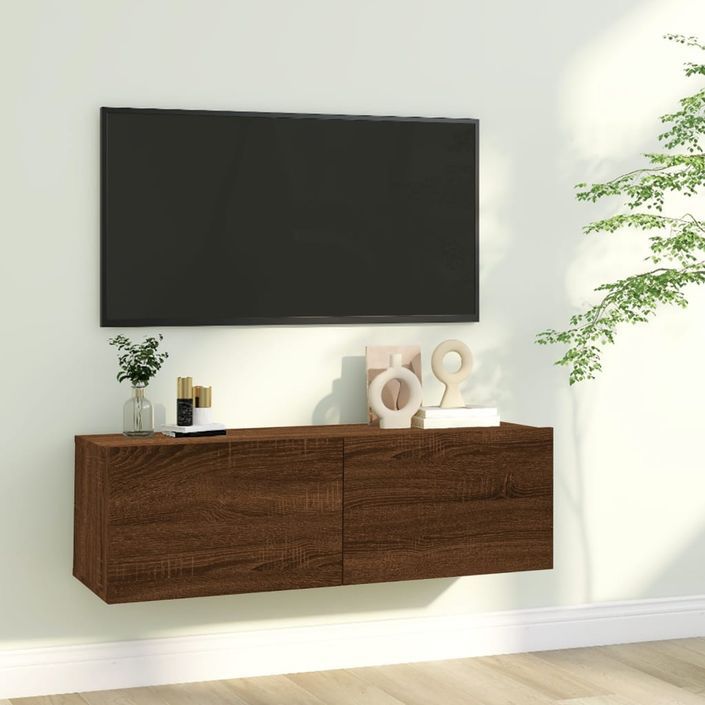 Armoire murale TV Chêne marron 100x30x30 cm Bois d'ingénierie - Photo n°1