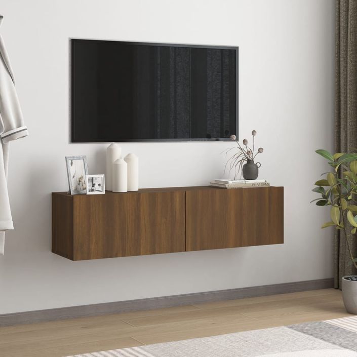 Armoire murale TV Chêne marron 120x30x30 cm Bois d'ingénierie - Photo n°1