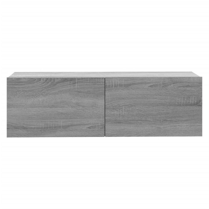 Armoire murale TV Sonoma gris 100x30x30 cm Bois d'ingénierie - Photo n°5