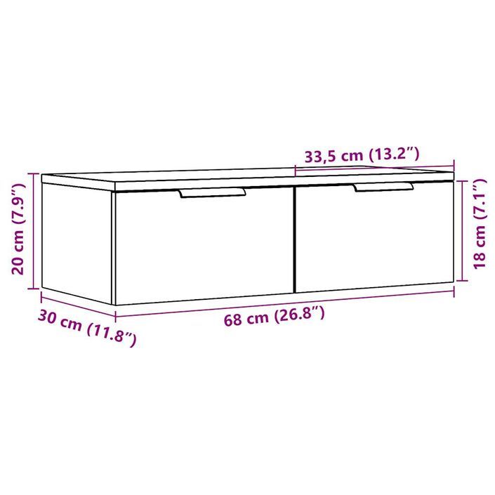 Armoire murale vieux bois 68x30x20 cm bois d'ingénierie - Photo n°11