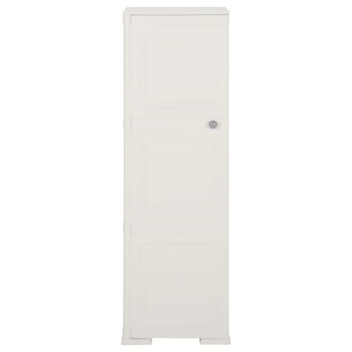 Armoire plastique 40x43x125 cm design de bois blanc angora - Photo n°2