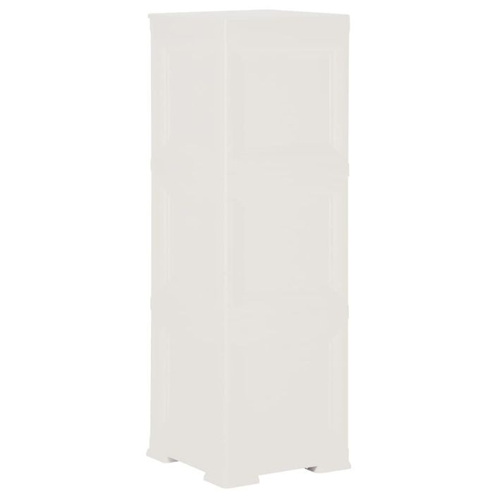 Armoire plastique 40x43x125 cm design de bois blanc angora - Photo n°4