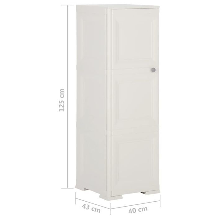 Armoire plastique 40x43x125 cm design de bois blanc angora - Photo n°8