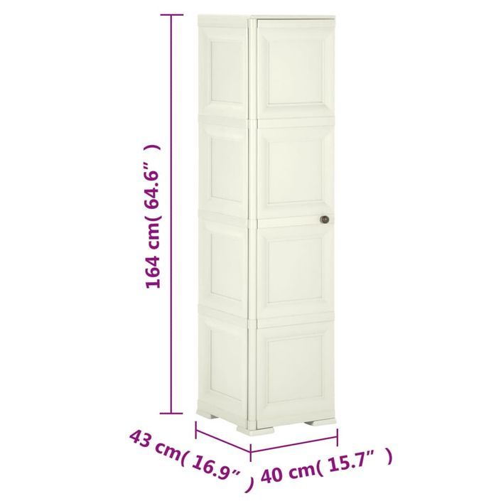 Armoire plastique 40x43x164 cm design bois glace à la vanille - Photo n°8