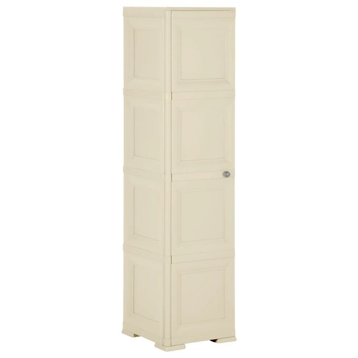 Armoire plastique 40x43x164 cm design de bois blanc angora - Photo n°1