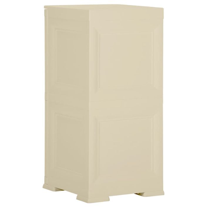 Armoire plastique 40x43x85,5 cm design de bois blanc angora - Photo n°4