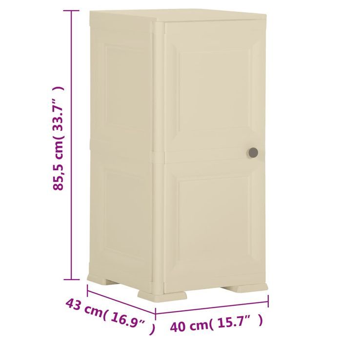 Armoire plastique 40x43x85,5 cm design de bois blanc angora - Photo n°8