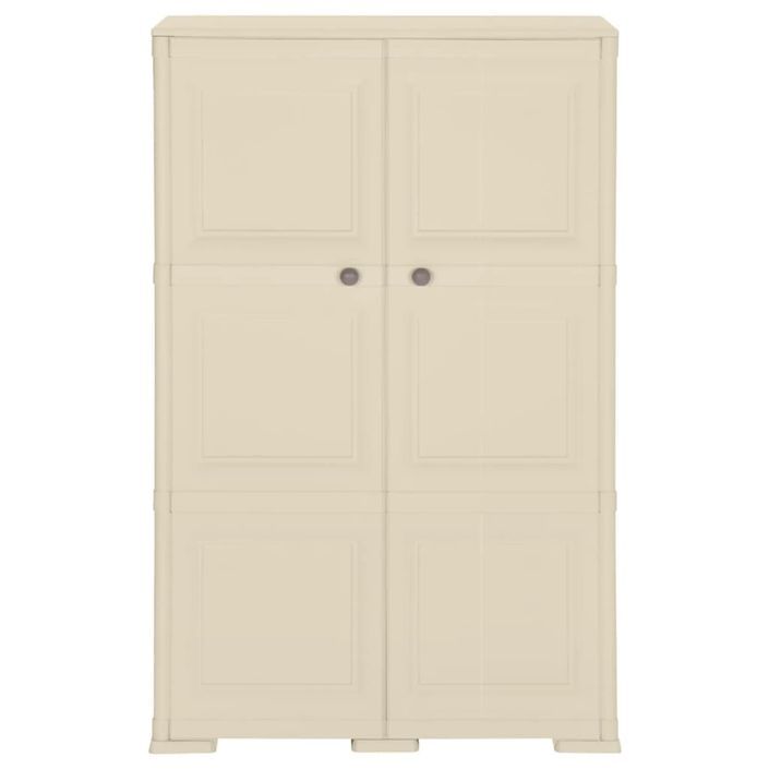 Armoire plastique 79x43x125 cm design de bois blanc angora - Photo n°2