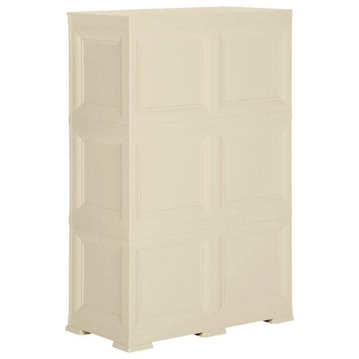 Armoire plastique 79x43x125 cm design de bois blanc angora - Photo n°5