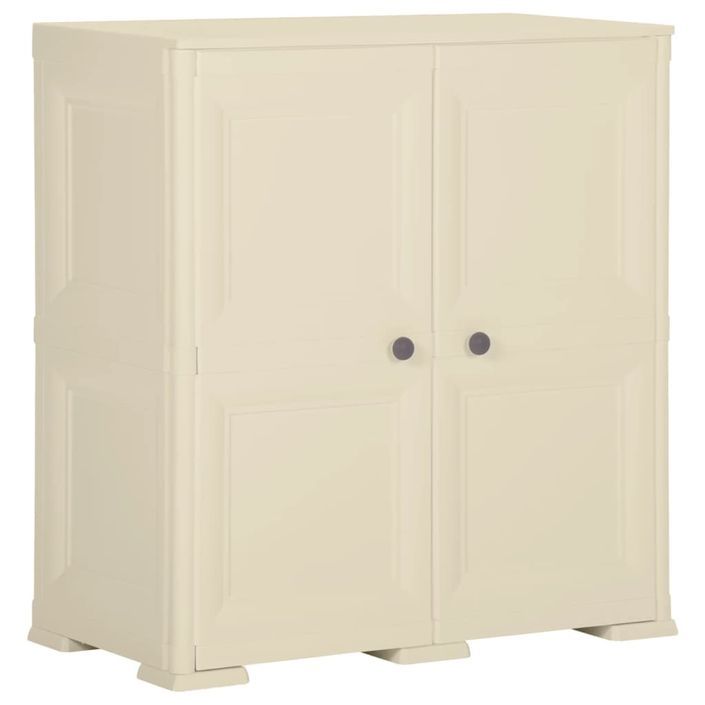 Armoire plastique 79x43x85,5 cm design de bois blanc angora - Photo n°1