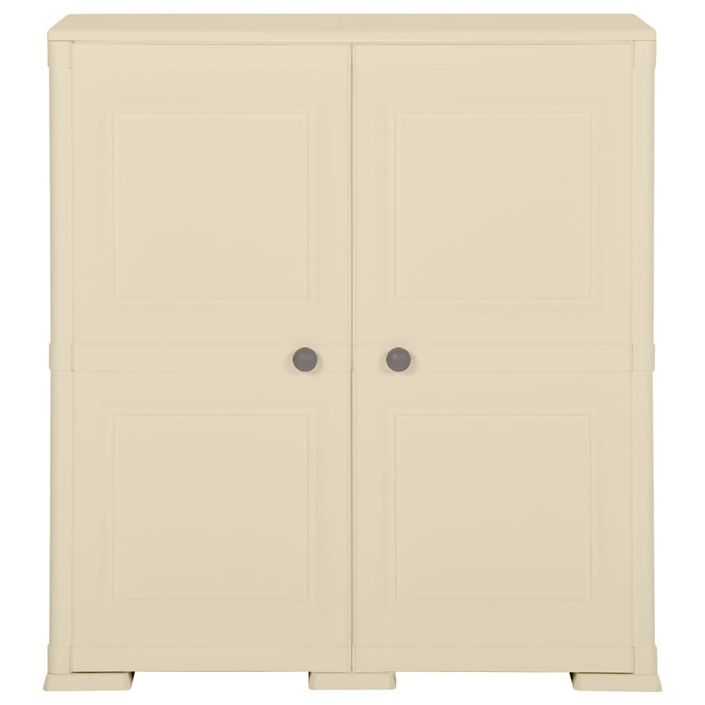 Armoire plastique 79x43x85,5 cm design de bois blanc angora - Photo n°2