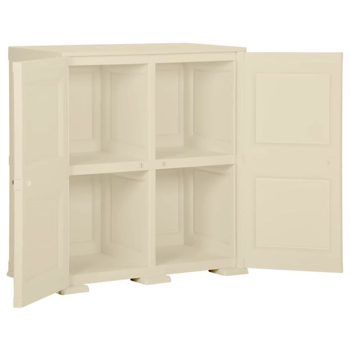 Armoire plastique 79x43x85,5 cm design de bois blanc angora - Photo n°5