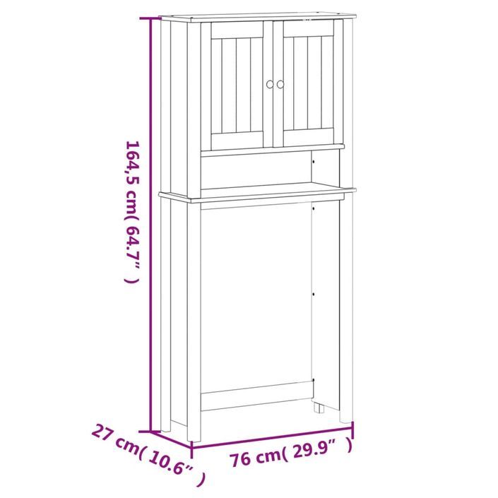 Armoire pour machine à laver BERG blanc bois massif - Photo n°8