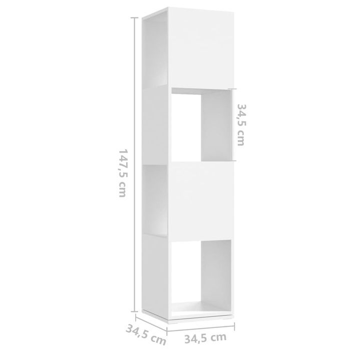 Armoire rotative Blanc 34,5x34,5x147,5 cm - Photo n°7