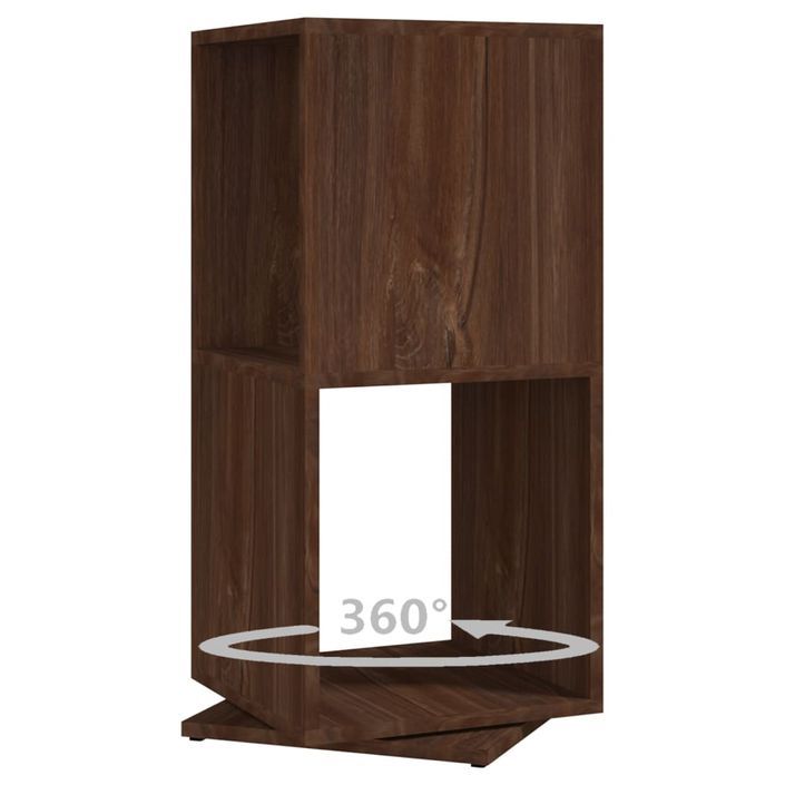 Armoire rotative Chêne marron 34,5x34,5x75,5 cm bois ingénierie - Photo n°6