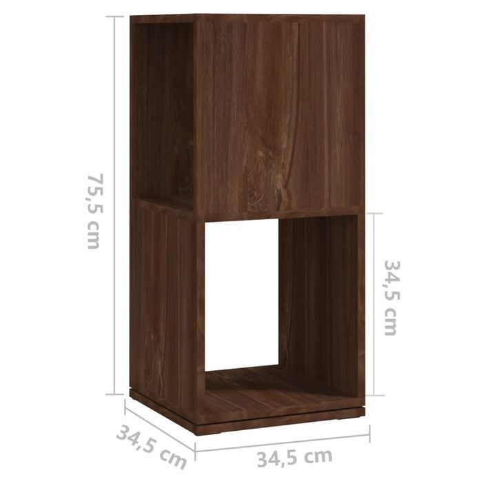 Armoire rotative Chêne marron 34,5x34,5x75,5 cm bois ingénierie - Photo n°7