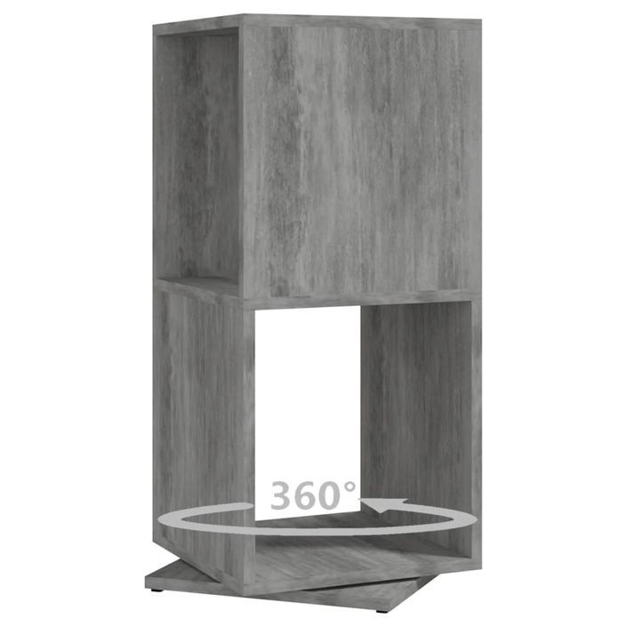 Armoire rotative Gris béton 34,5x34,5x75,5 cm bois d'ingénierie - Photo n°6