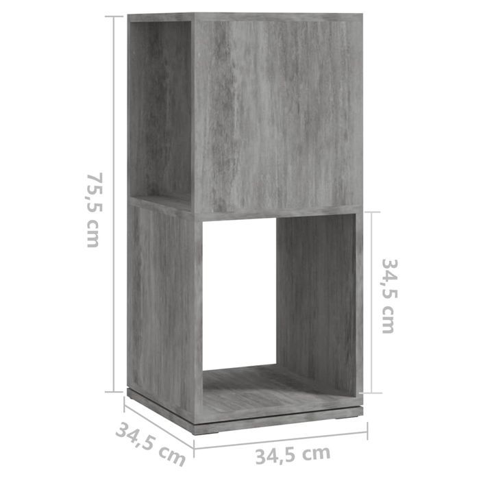 Armoire rotative Gris béton 34,5x34,5x75,5 cm bois d'ingénierie - Photo n°7