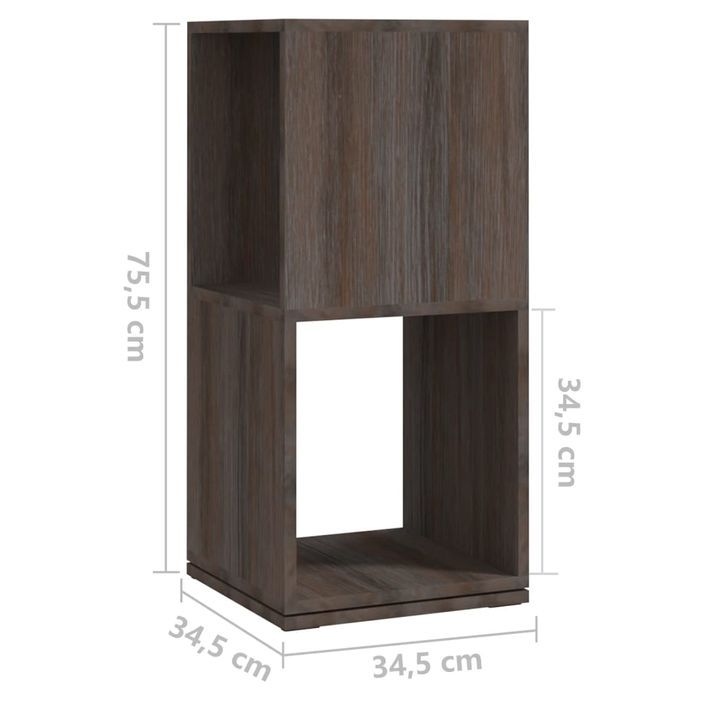 Armoire rotative Gris/chêne Sonoma 34,5x34,5x75,5 cm - Photo n°6