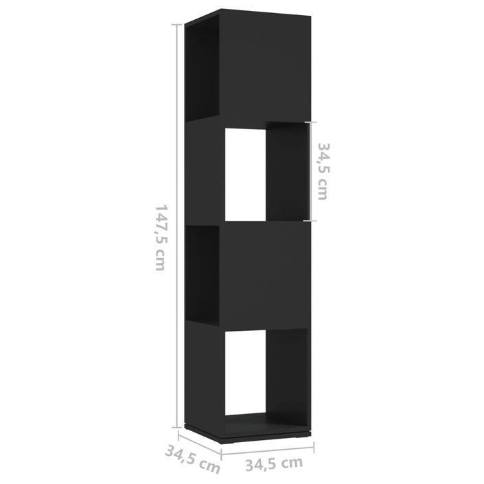 Armoire rotative Noir 34,5x34,5x147,5 cm - Photo n°7