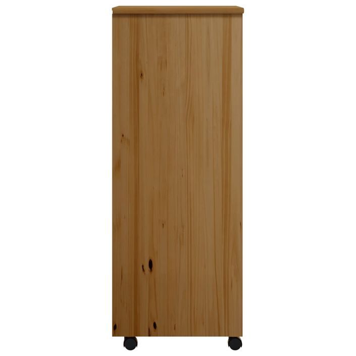 Armoire roulante avec tiroirs MOSS bois de pin marron miel - Photo n°5