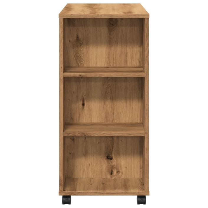 Armoire roulante chêne artisanal 60x35x75 cm bois d'ingénierie - Photo n°6