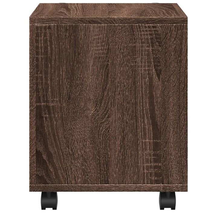 Armoire roulante chêne marron 37x33x42,5 cm bois d'ingénierie - Photo n°6