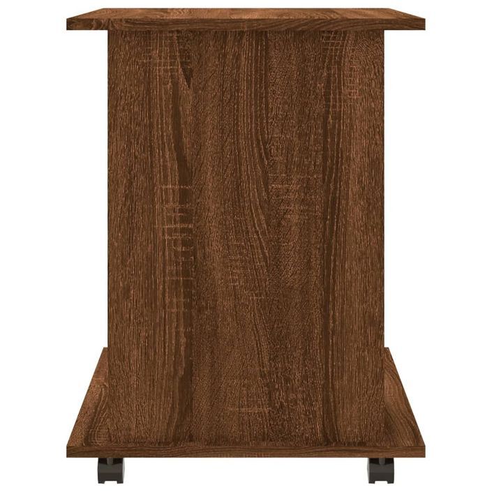 Armoire roulante chêne marron 60x45x60 cm Bois d'ingénierie - Photo n°6