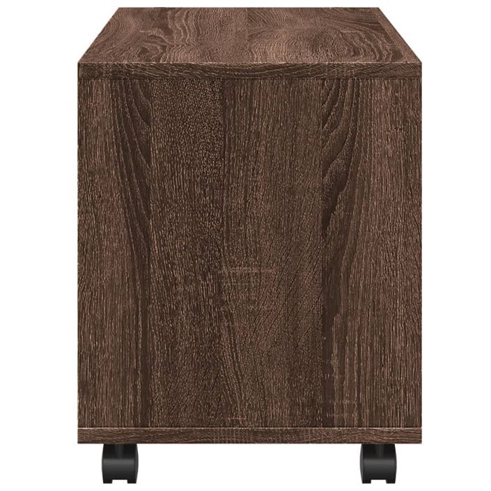 Armoire roulante chêne marron 72x33x42,5 cm bois d'ingénierie - Photo n°6