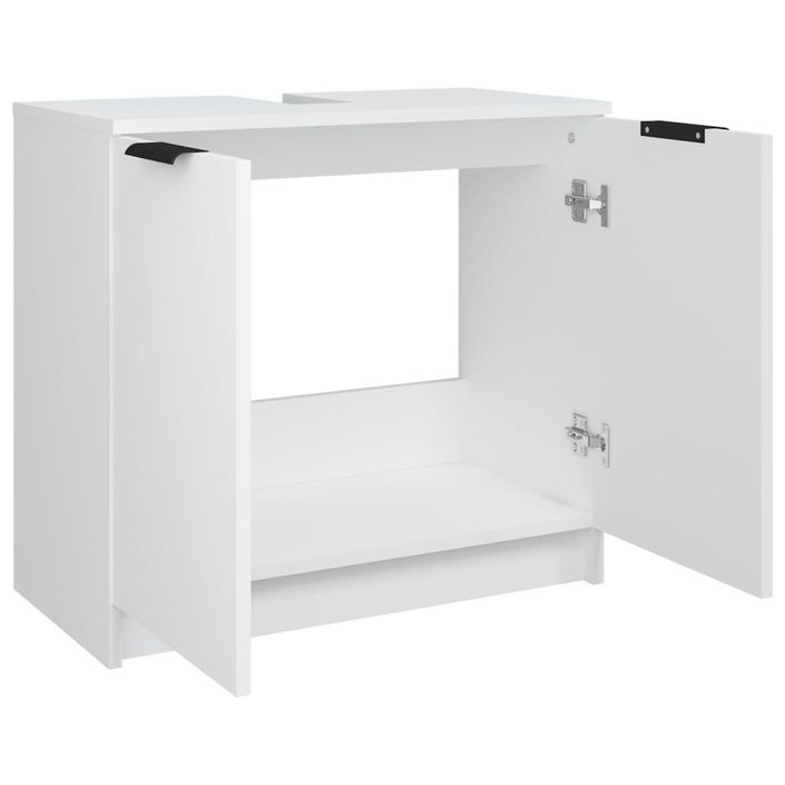 Armoire salle de bain Blanc 64,5x33,5x59 cm Bois d'ingénierie - Photo n°9