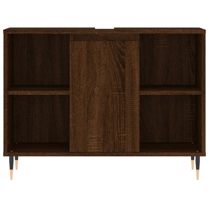 Armoire salle de bain chêne marron 80x33x60cm bois d'ingénierie - Photo n°6