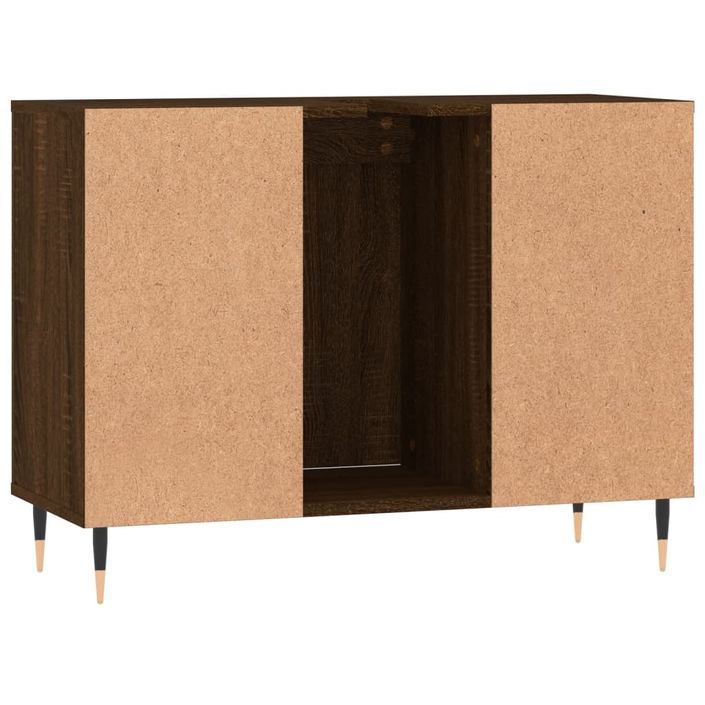 Armoire salle de bain chêne marron 80x33x60cm bois d'ingénierie - Photo n°8