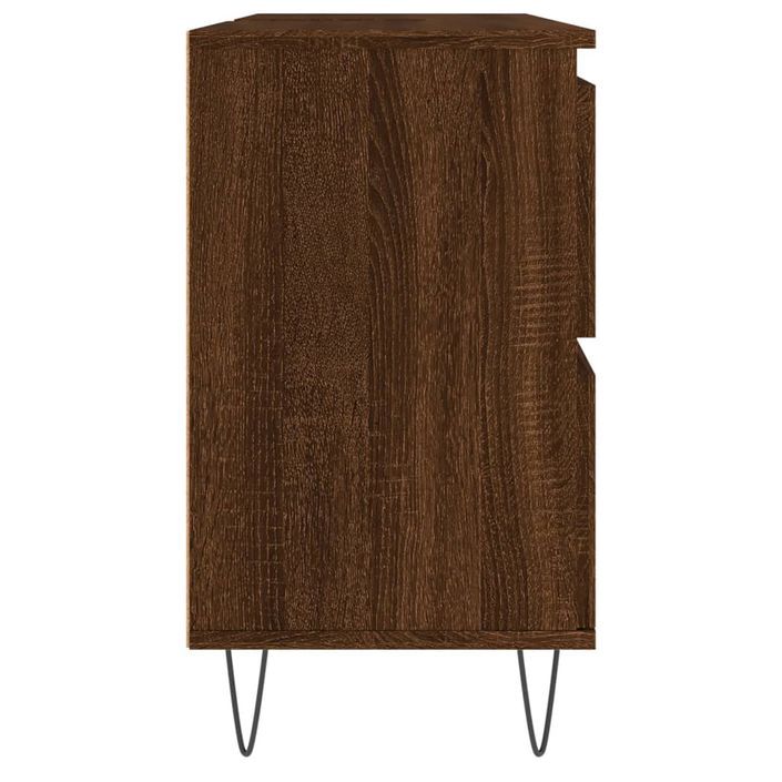 Armoire salle de bain chêne marron 80x33x60cm bois d'ingénierie - Photo n°6