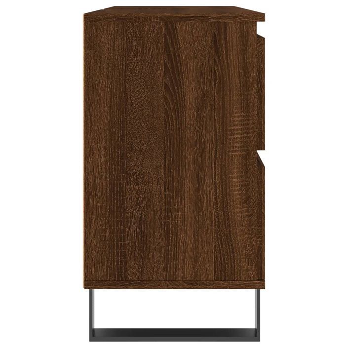 Armoire salle de bain chêne marron 80x33x60cm bois d'ingénierie - Photo n°6