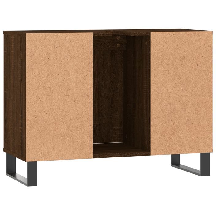 Armoire salle de bain chêne marron 80x33x60cm bois d'ingénierie - Photo n°8